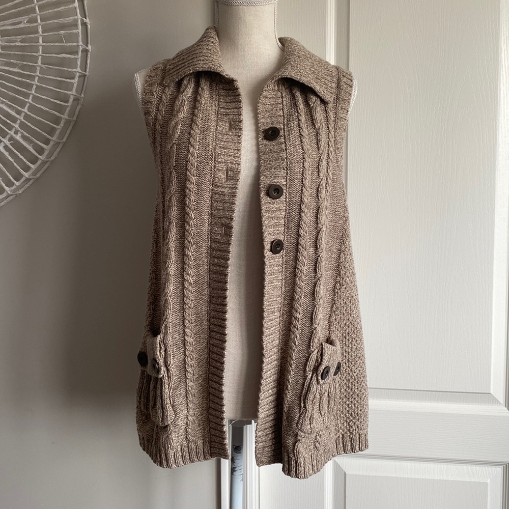 Style & Co - Knit, Collared Cardigan Vest